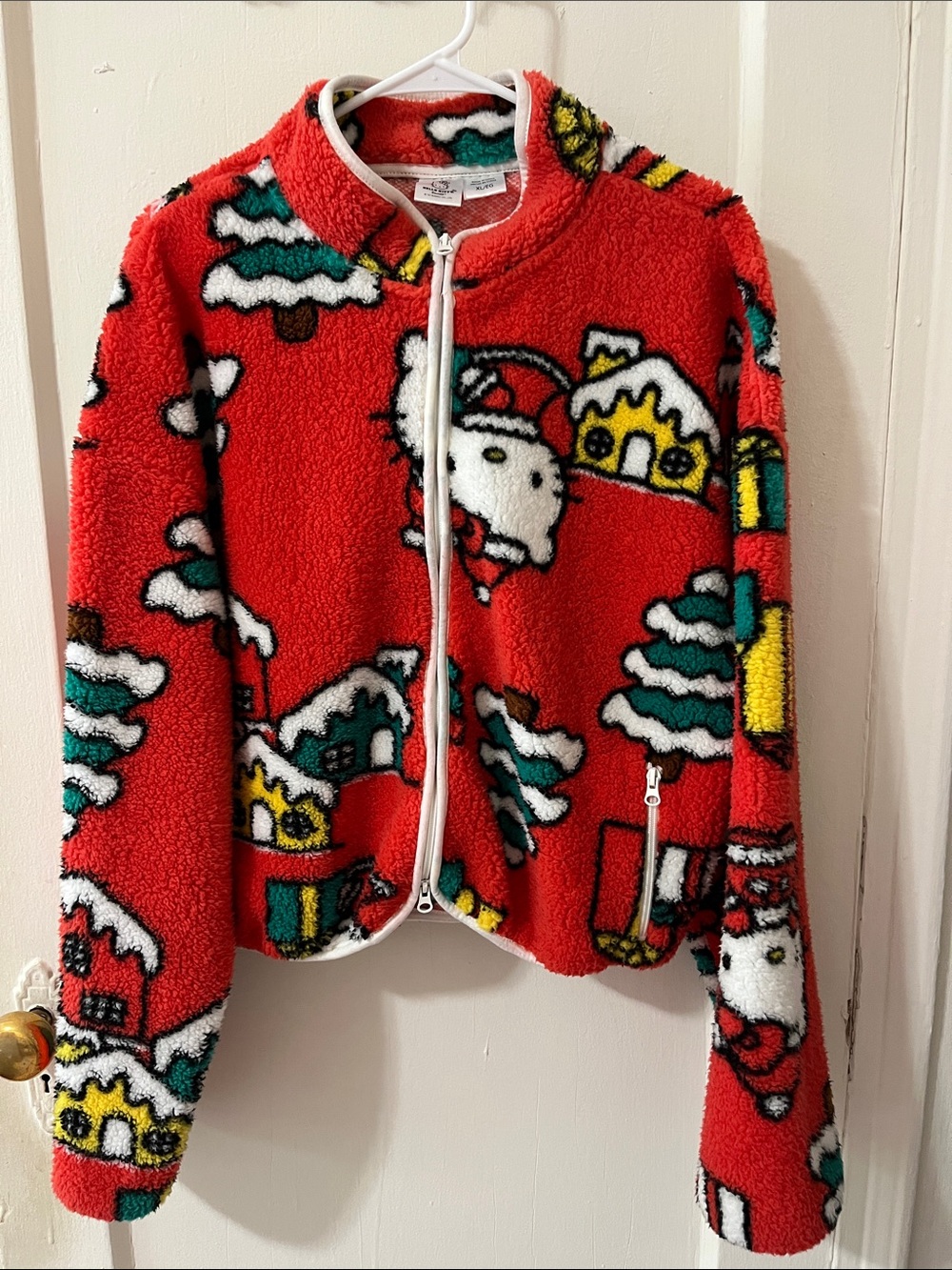Hello Kitty Red Holiday Fleece Zip-Up Jacket